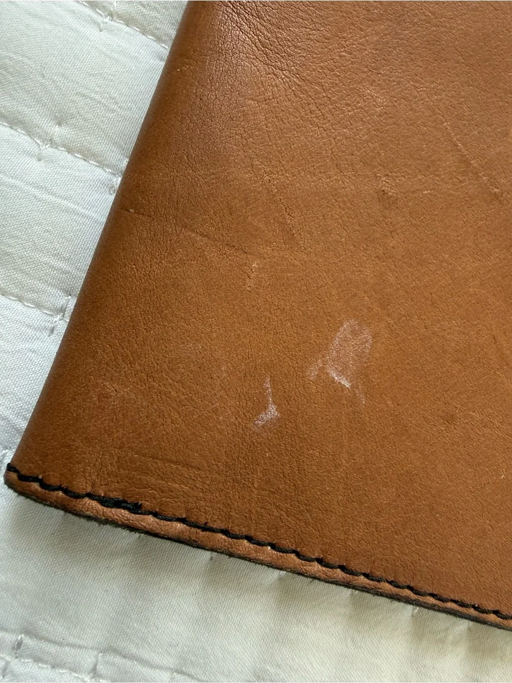 Vintage Artisan-made full-grain leather portfolio by designer F. Clegg.